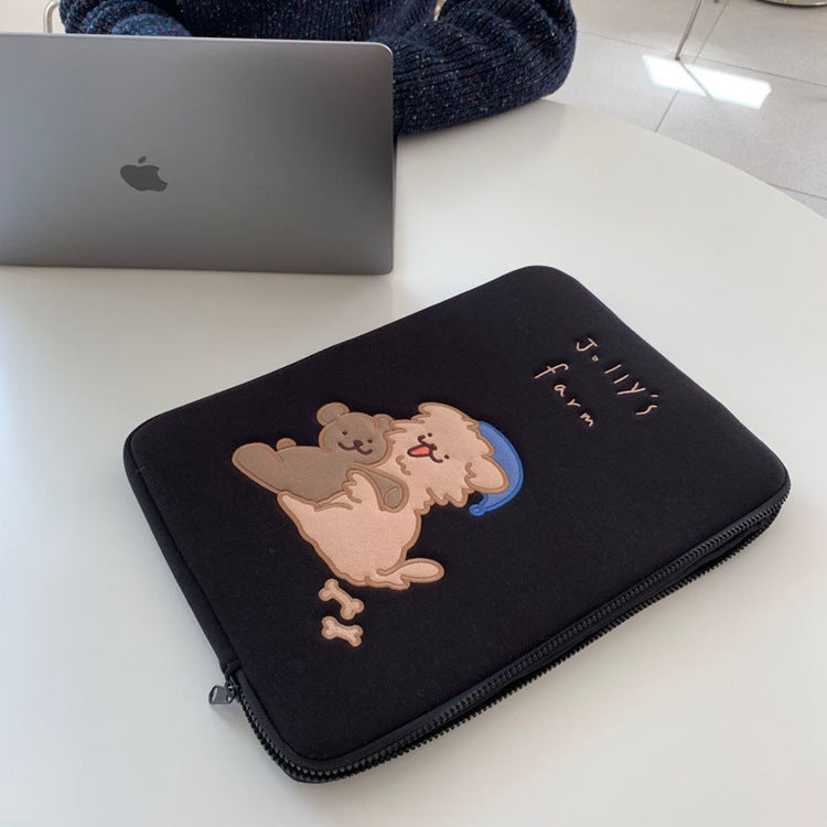Cute Embroidered Laptop Sleeve Computer Liner Bag - Clear Vision™️Glasses