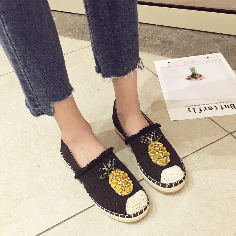 Pineapple Rhinestone Flats - Clear Vision™️Glasses