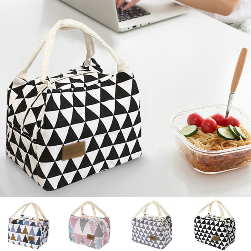 Pattern Cooler Portable Insulated Canvas Lunch Bag - Clear Vision™️Glasses