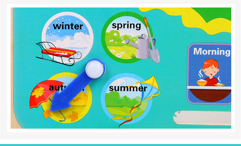 Montessori Wooden Toys Baby Weather Season Calendar Clock Time Cognition Preschool Educational Teaching Aids Toys For Children - Clear Vision™️Glasses