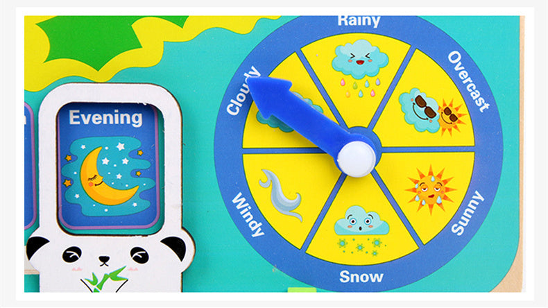 Montessori Wooden Toys Baby Weather Season Calendar Clock Time Cognition Preschool Educational Teaching Aids Toys For Children - Clear Vision™️Glasses