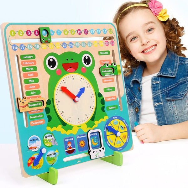 Montessori Wooden Toys Baby Weather Season Calendar Clock Time Cognition Preschool Educational Teaching Aids Toys For Children - Clear Vision™️Glasses