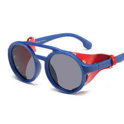 Round Sunglasses, Steampunk Glasses, Personalized Leather Sunglasses - Clear Vision™️Glasses