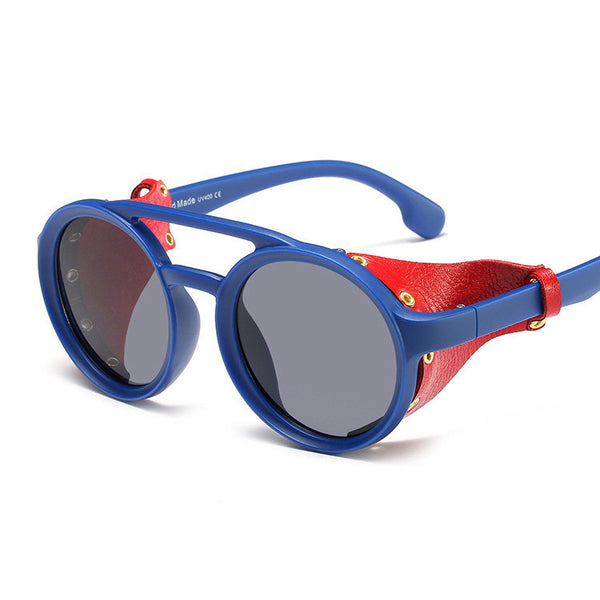 Round Sunglasses, Steampunk Glasses, Personalized Leather Sunglasses - Clear Vision™️Glasses