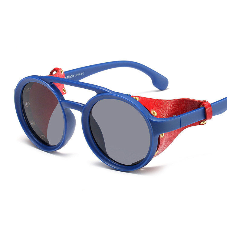 Round Sunglasses, Steampunk Glasses, Personalized Leather Sunglasses - Clear Vision™️Glasses