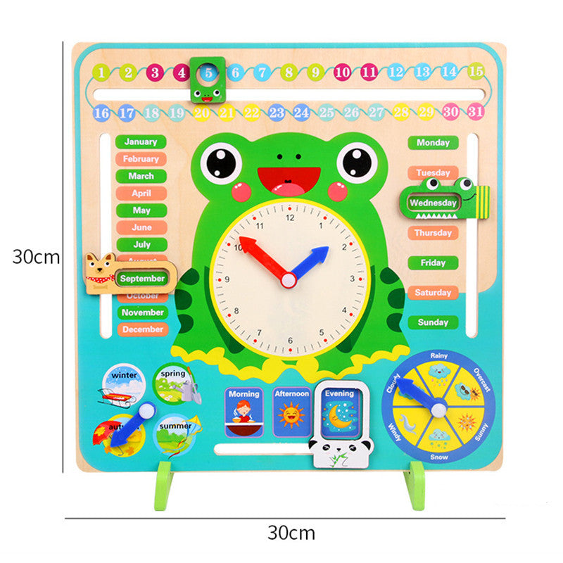 Montessori Wooden Toys Baby Weather Season Calendar Clock Time Cognition Preschool Educational Teaching Aids Toys For Children - Clear Vision™️Glasses