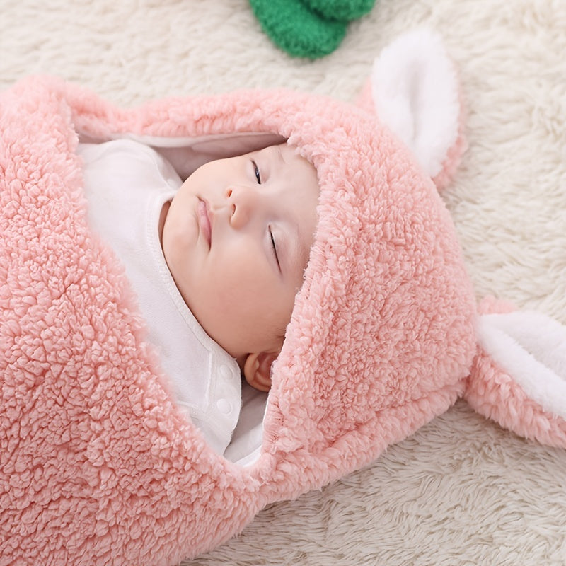Super Soft Baby Sleeping Bag Fluffy Fleece Newborn Blanket Swaddle Blankets, Unisex Baby Wrap For Newborn Baby Boys Girls With Head-Protecting & Head-Supporting Function, Wearable Swaddle Sleep Sack - Clear Vision™️Glasses