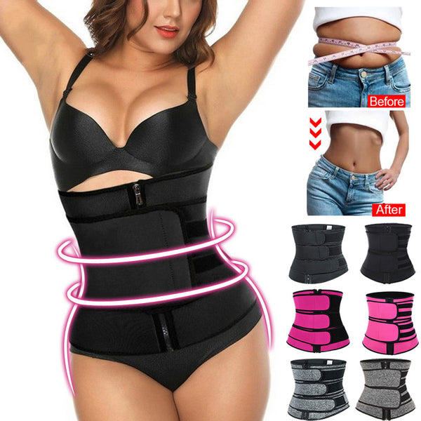 Tummy Sweat Shapewear Bodysuits Women Waist Trainer Slimming 2-3 Belts Workout Shaper Corset - Clear Vision™️Glasses