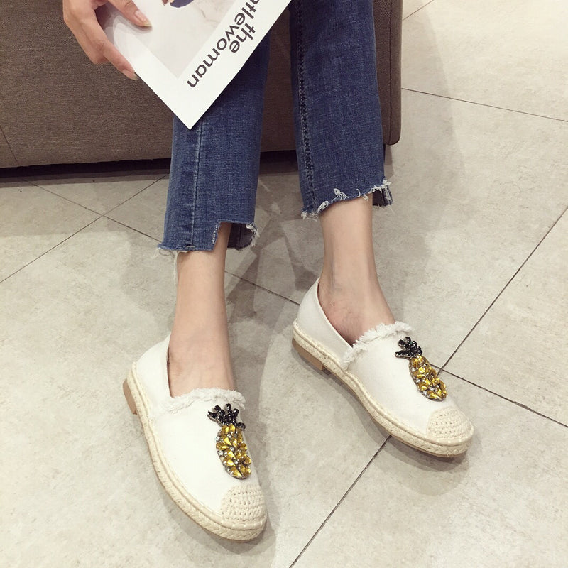 Pineapple Rhinestone Flats - Clear Vision™️Glasses