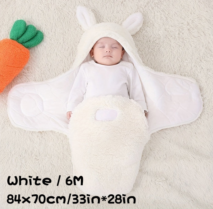 Super Soft Baby Sleeping Bag Fluffy Fleece Newborn Blanket Swaddle Blankets, Unisex Baby Wrap For Newborn Baby Boys Girls With Head-Protecting & Head-Supporting Function, Wearable Swaddle Sleep Sack - Clear Vision™️Glasses