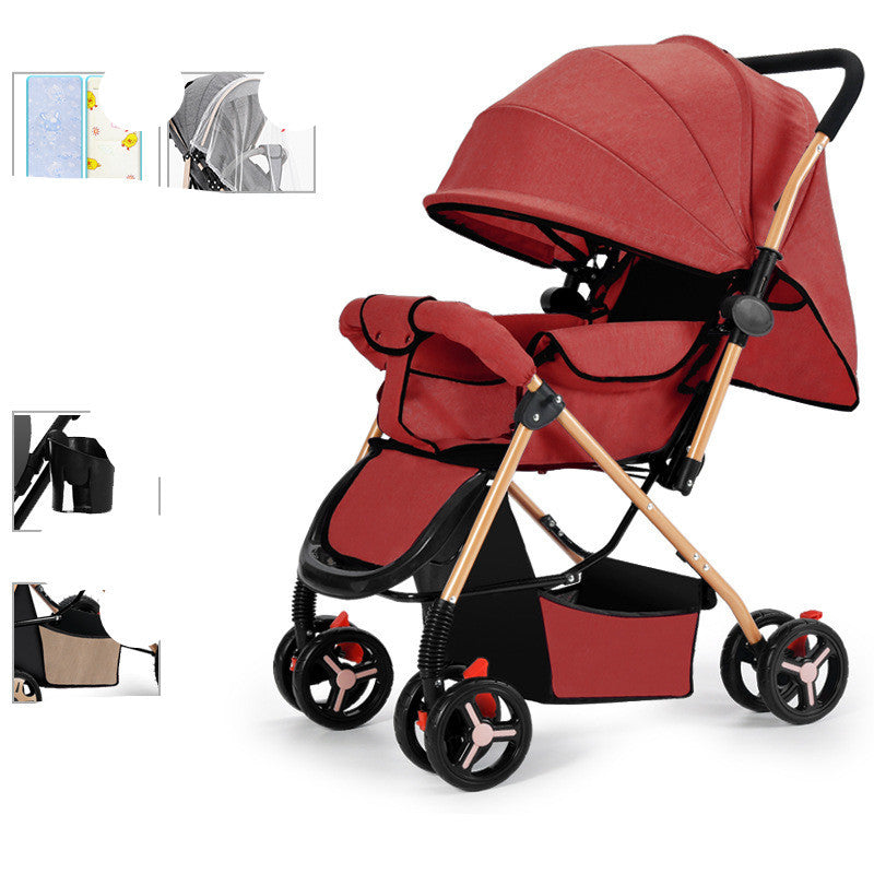 Baby Strollers Can Sit Or Lie Down And Fold Lightly To Absorb Shock - Clear Vision™️Glasses
