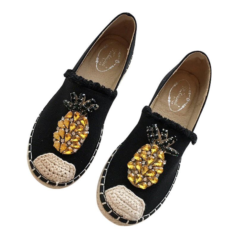 Pineapple Rhinestone Flats - Clear Vision™️Glasses