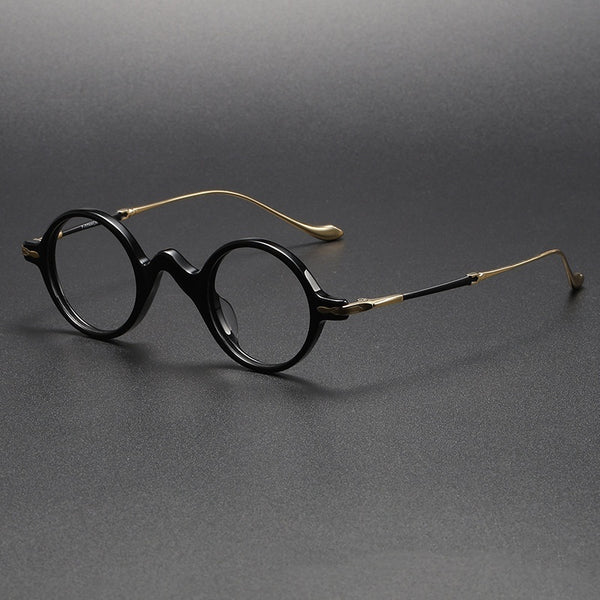 Sheet Metal Eyeglass Frame Fashion Retro Small Face With Myopic Glasses Option Pure Titanium Glasses Rim Men - Clear Vision™️Glasses