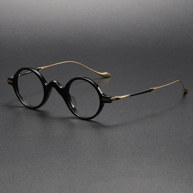 Sheet Metal Eyeglass Frame Fashion Retro Small Face With Myopic Glasses Option Pure Titanium Glasses Rim Men - Clear Vision™️Glasses