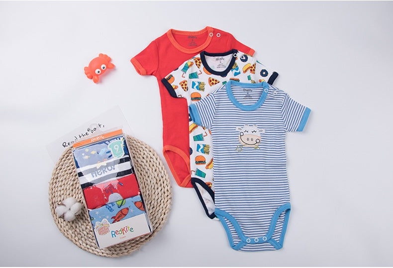 Cotton baby short sleeve bodysuit - Clear Vision™️Glasses