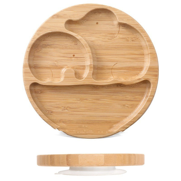 Children's Suction Cup Bamboo And Wood Dining Plate - Clear Vision™️Glasses