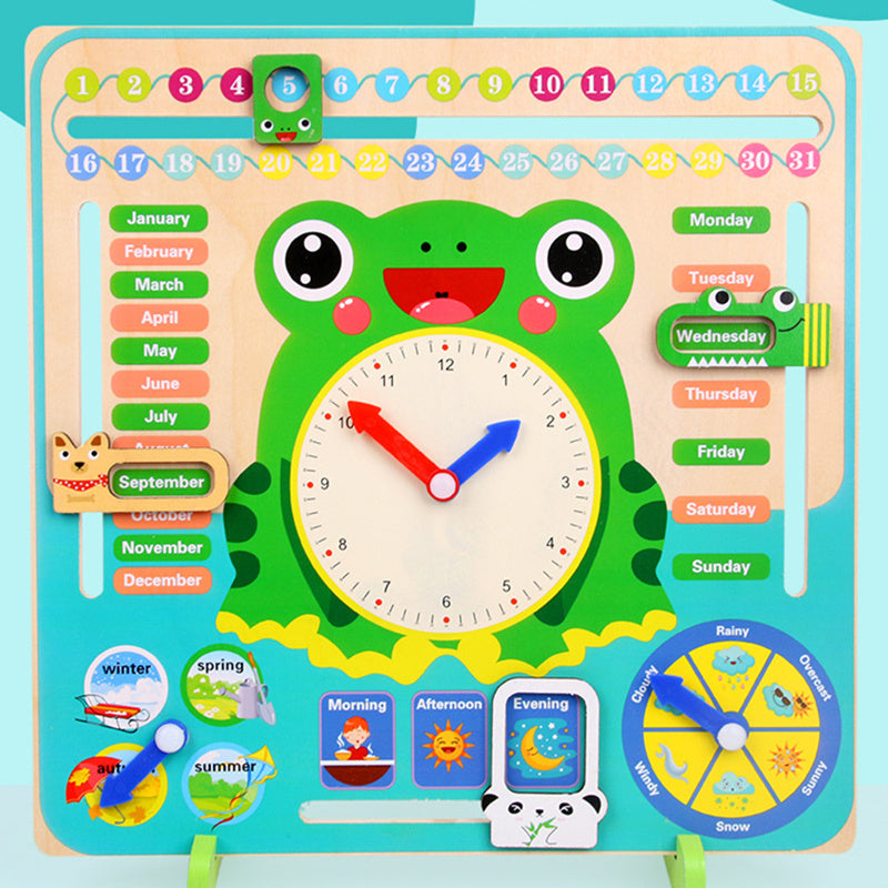Montessori Wooden Toys Baby Weather Season Calendar Clock Time Cognition Preschool Educational Teaching Aids Toys For Children - Clear Vision™️Glasses