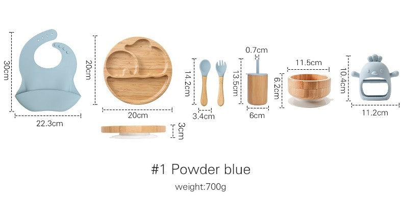 Children's Suction Cup Bamboo And Wood Dining Plate - Clear Vision™️Glasses