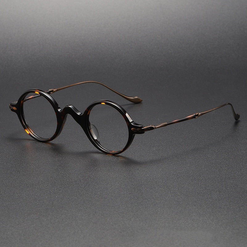 Sheet Metal Eyeglass Frame Fashion Retro Small Face With Myopic Glasses Option Pure Titanium Glasses Rim Men - Clear Vision™️Glasses
