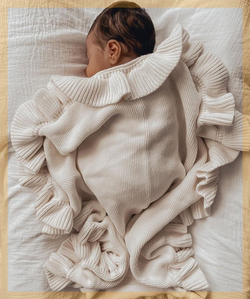 Knitted Baby Blankets Newborn Swaddle Wrap Ruffle - Clear Vision™️Glasses