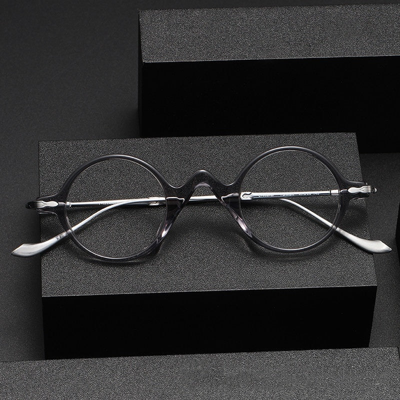 Sheet Metal Eyeglass Frame Fashion Retro Small Face With Myopic Glasses Option Pure Titanium Glasses Rim Men - Clear Vision™️Glasses
