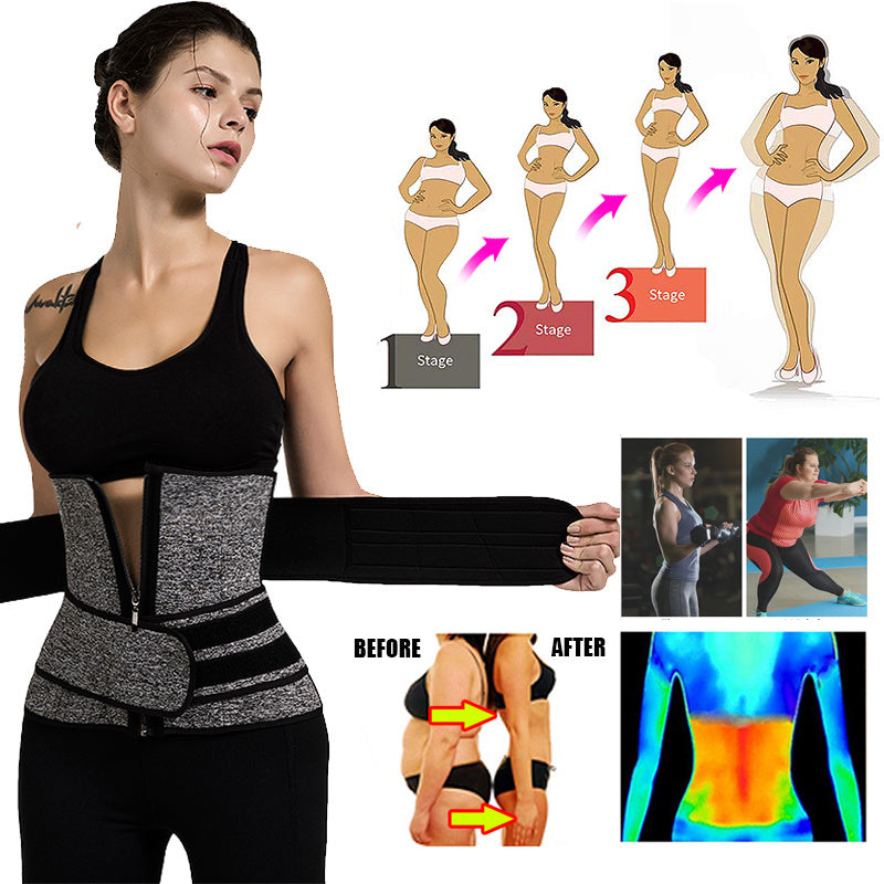 Tummy Sweat Shapewear Bodysuits Women Waist Trainer Slimming 2-3 Belts Workout Shaper Corset - Clear Vision™️Glasses