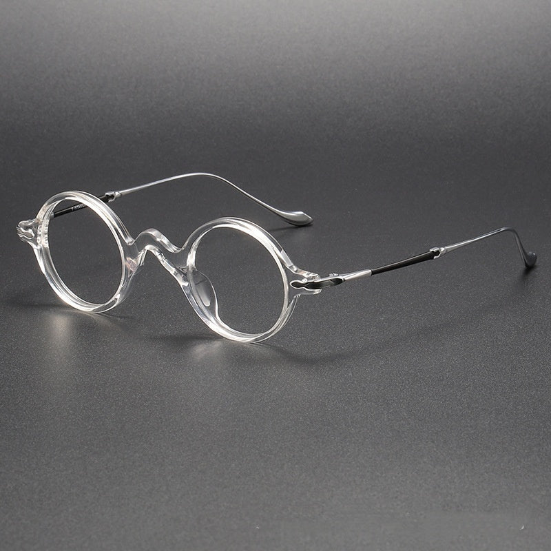 Sheet Metal Eyeglass Frame Fashion Retro Small Face With Myopic Glasses Option Pure Titanium Glasses Rim Men - Clear Vision™️Glasses