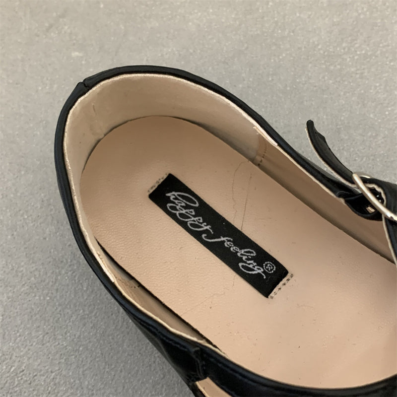 Cross Buckle Flats Women's Retro - Clear Vision™️Glasses