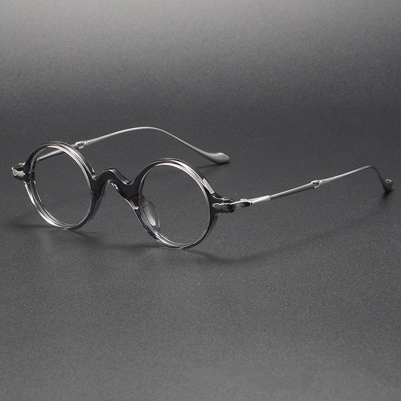 Sheet Metal Eyeglass Frame Fashion Retro Small Face With Myopic Glasses Option Pure Titanium Glasses Rim Men - Clear Vision™️Glasses