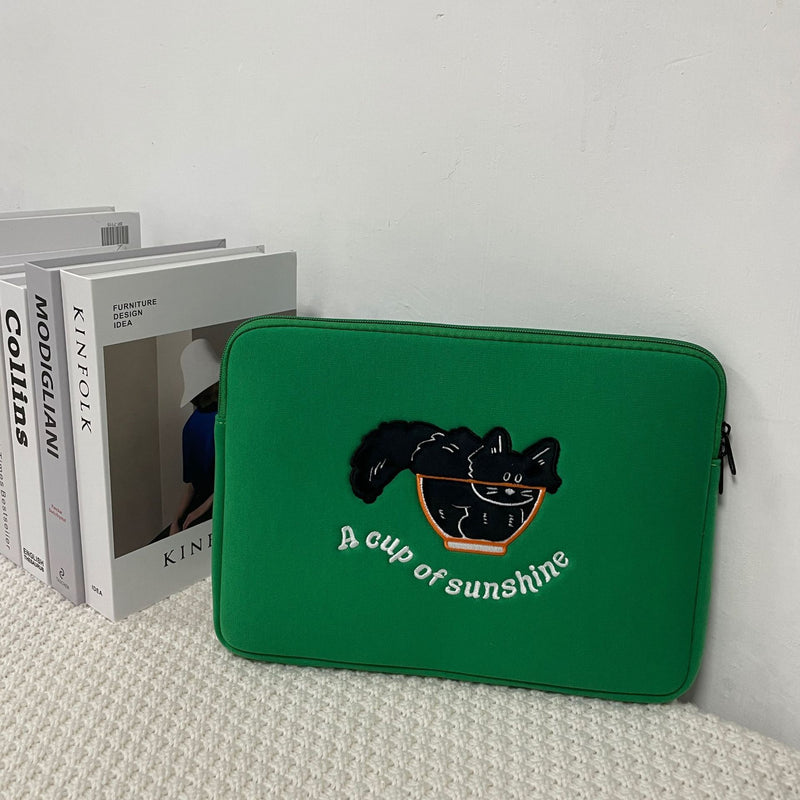 Cute Embroidered Laptop Sleeve Computer Liner Bag - Clear Vision™️Glasses