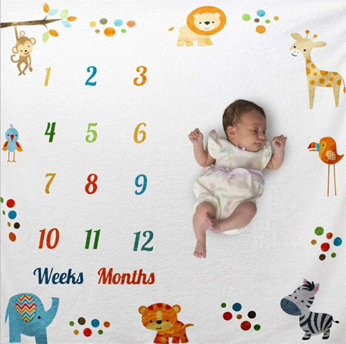 Baby Play Mats Infant Portray Diaper Milestone Photo Background Blankets - Clear Vision™️Glasses