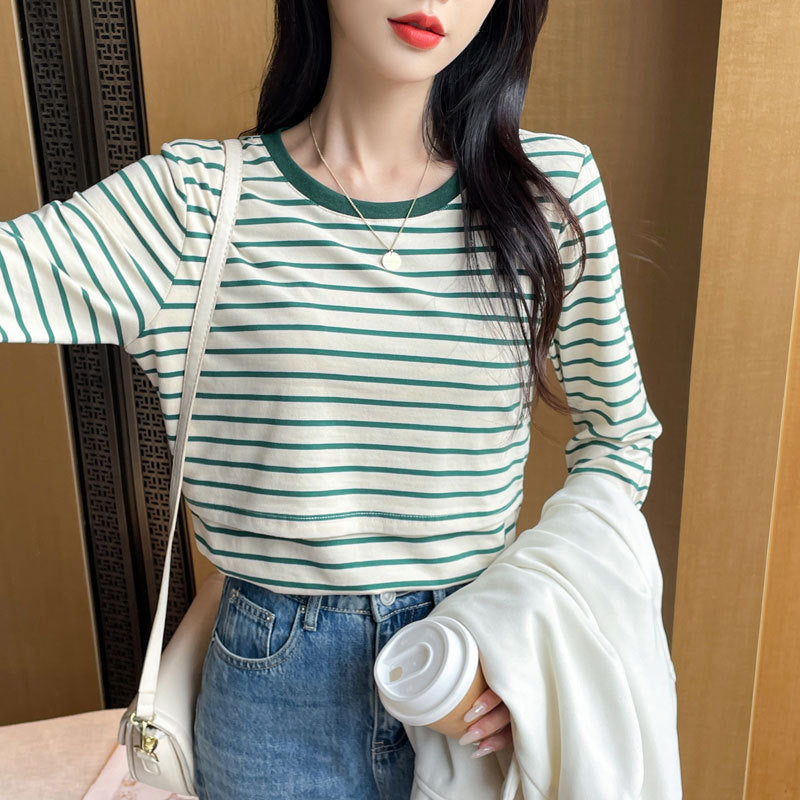 Striped Nursing Shirt Spring And Autumn Long Sleeve Nursing Clothes - Clear Vision™️Glasses
